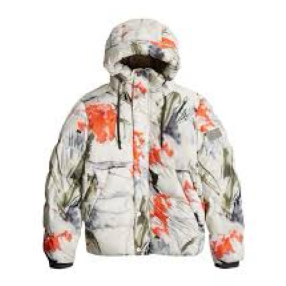 G-Star Raw Whistler Short Puffer Jacket Abstract Floral Recycled Puffer Coat M - Picture 3 of 8